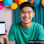 Home 21 디지털 스토리텔링에서의 플롯 구성 - A dynamic digital storytelling scene featuring a young Thai content creator in casual modern attire,...