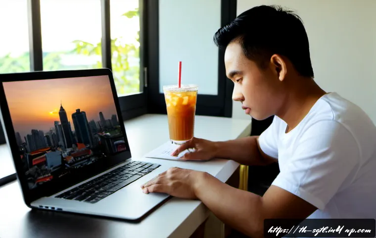 Home 17 디지털 스토리에서 트렌드 반영하기 - Photorealistic Thai digital storyteller at a tidy home studio desk in Bangkok, thoughtfully reviewin...